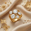Gold Luxury Multi Stone Cubic Zirconia Copper Ring Women Bulk
