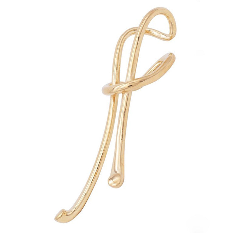 Long Dual Layer 18K Gold Anti Tarnish Ear Clip Dangler Earring Bulk