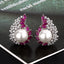 Tear Drop Pink Blue Silver CZ Pearl Anti Tarnish Stud Earring Bulk