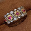 Flower Pink Gold Silver CZ Anti Tarnish Adjustable Ring Bulk