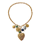 Heart Beads Flower Sun Gold Blue Green Alloy Necklace For Women Bulk