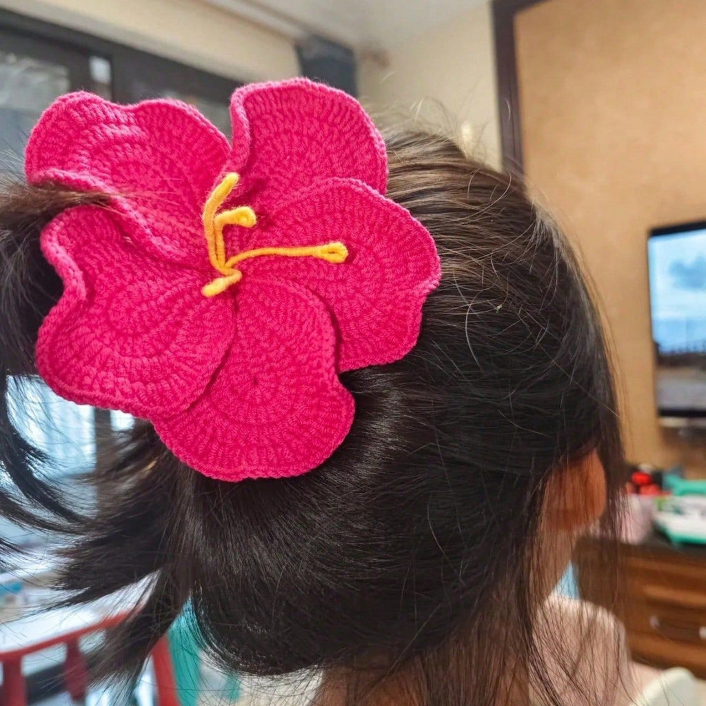 Pink Yellow Flower Peony Fabric Hair Accessories For Women Bulk