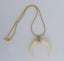 White Evil Eye Crescent Moon Gold Enamel Copper Necklace For Women Bulk