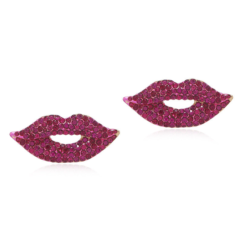 Lips Pink Cubic Zirconia Stud Earring For Women Bulk Secondary image