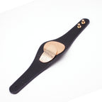 Beaten Finish 18K Gold Plated Pu Leather Wrist Band Bracelet Bulk
