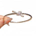 Designer Floral Dual Tone Gold Silver Plated CZ Copper Cuff & Kada Bulk