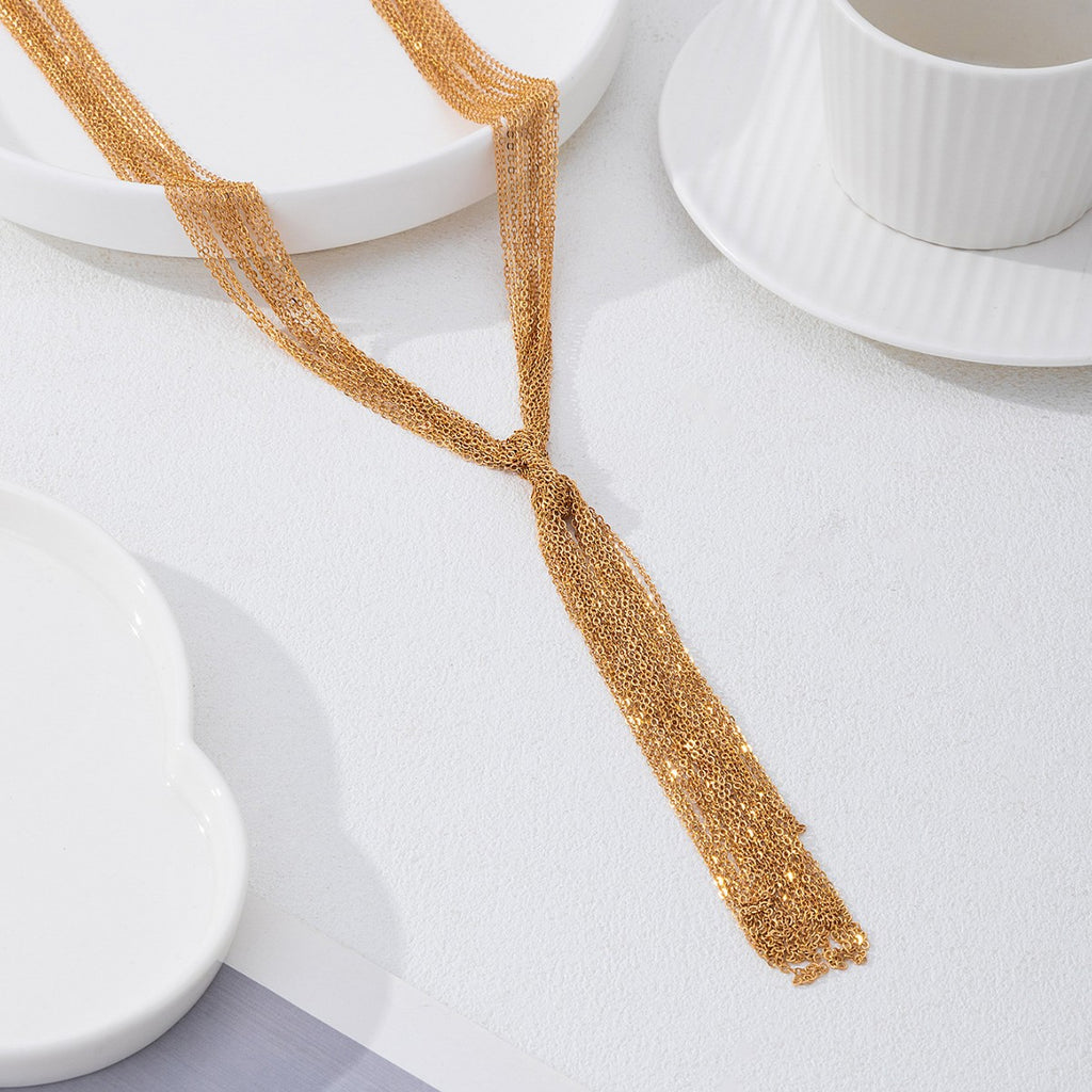 Gold Links Anti Tarnish Copper Necklace For Women Bulk