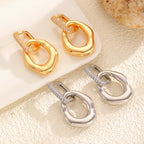 Luxury Abstract Oval Gold Silver Plated CZ Copper Drop Earrings Bulk