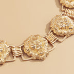 Lion Head Face 18K Gold Choker Necklace For Women Bulk