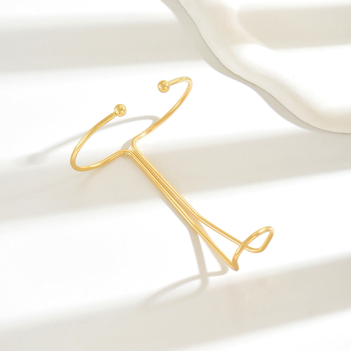 Minimalist Geometric Gold Plated Copper Hand Harness Bracelet Wholesale