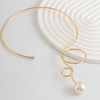 Bow Pearl 18K Gold Hasli Choker Necklace For Women Bulk