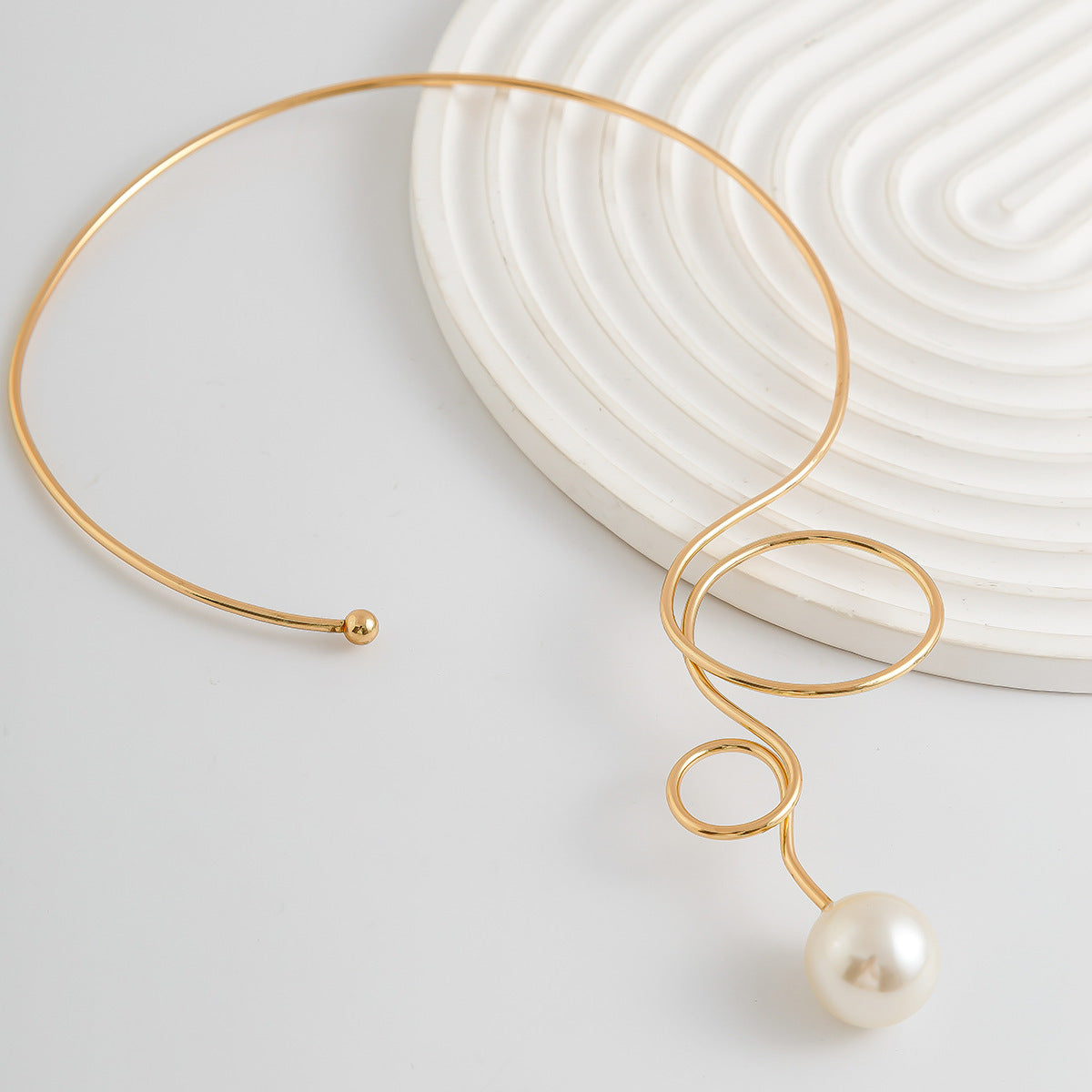 Bow Pearl 18K Gold Hasli Choker Necklace For Women Bulk