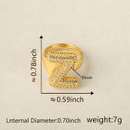 All Initial Letter Alphabets CZ Gold Anti Tarnish Adjustable Ring Bulk