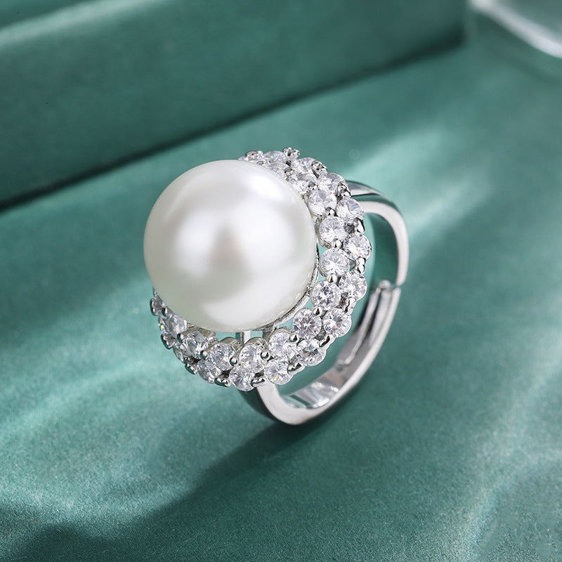 White Silver Pearl CZ Anti Tarnish Necklace Earring Set Bulk Secondary image