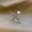Bulk White Multi-Line Bar Gold CZ Pearl Copper Adjustable Cocktail Ring