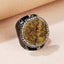 Agate Black Brown Gemstone Crystal Adjustable Ring For Women Bulk