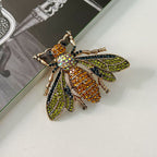 Luxury Bee Gold Plated Green & Amber Crystal Brooch For Women Bulk