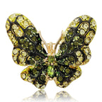 Pink Green Butterfly Gold Rhinestone Brooch For Women Bulk
