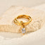 Bulk Double Band Teardrop Shape Gold CZ Stainless Steel Fancy Ring