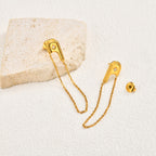 Bulk Trendy U-Curve Gold CZ Anti Tarnish Stainless Steel Drop Earrings