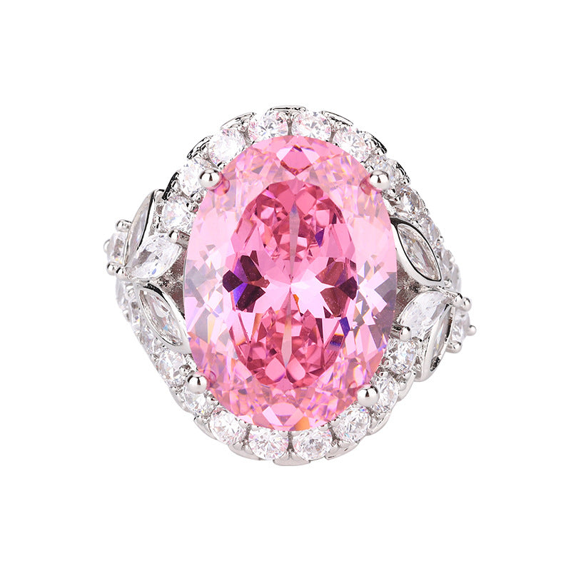 Oval Silver Gemstone Cubic Zirconia Anti Tarnish Adjustable Ring Bulk