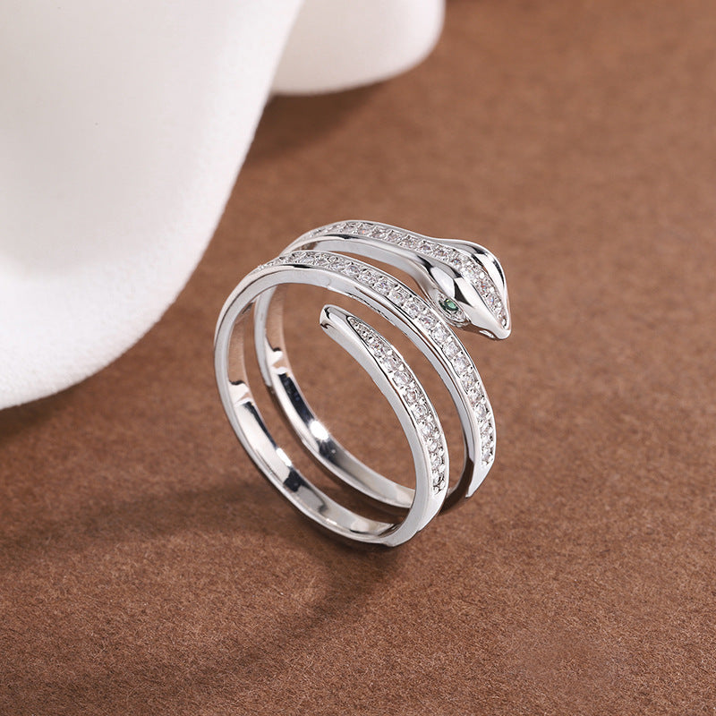 Bulk Double Band Gold Silver Plated CZ Copper Adjustable Fancy Ring