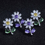 Daisy Flower Yellow Silver Solitaire Anti Tarnish Stud Earring Bulk