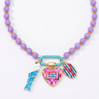 Bohemian Multi Color Beads Gold Enamel Anti Tarnish Copper Necklace Bulk