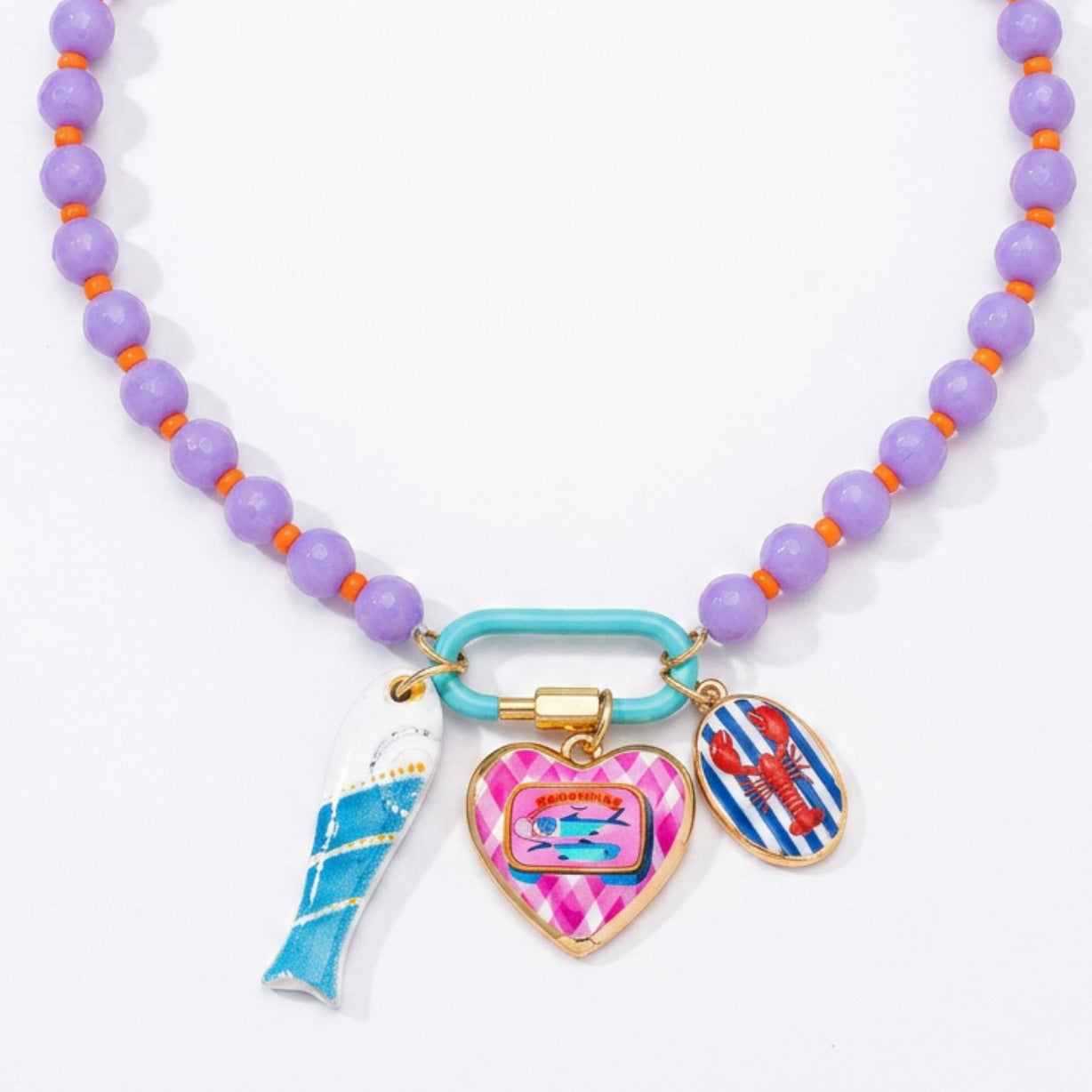 Bohemian Multi Color Beads Gold Enamel Anti Tarnish Copper Necklace Bulk