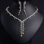 Wholesale Eternity CZ Silver Anti Tarnish Copper Necklace Set