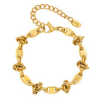 Bulk Chunky Link Chain Gold Silver Plain Stainless Steel Bracelet