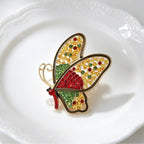 Multi Color Butterfly Gold Plated Rhinestone Brooch For Women Bulk