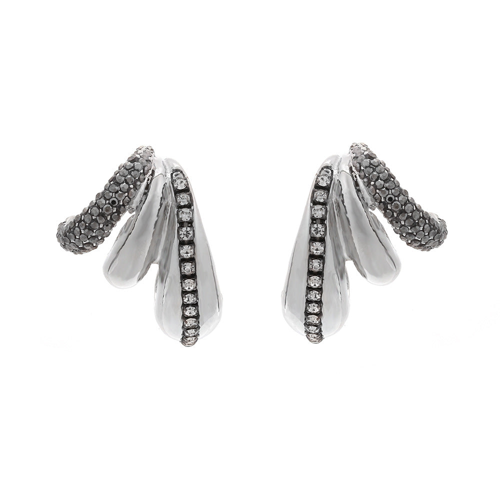 Luxury Two-Tone Teardrop Gold Silver Rhinestone Drop Earrings Women Bulk