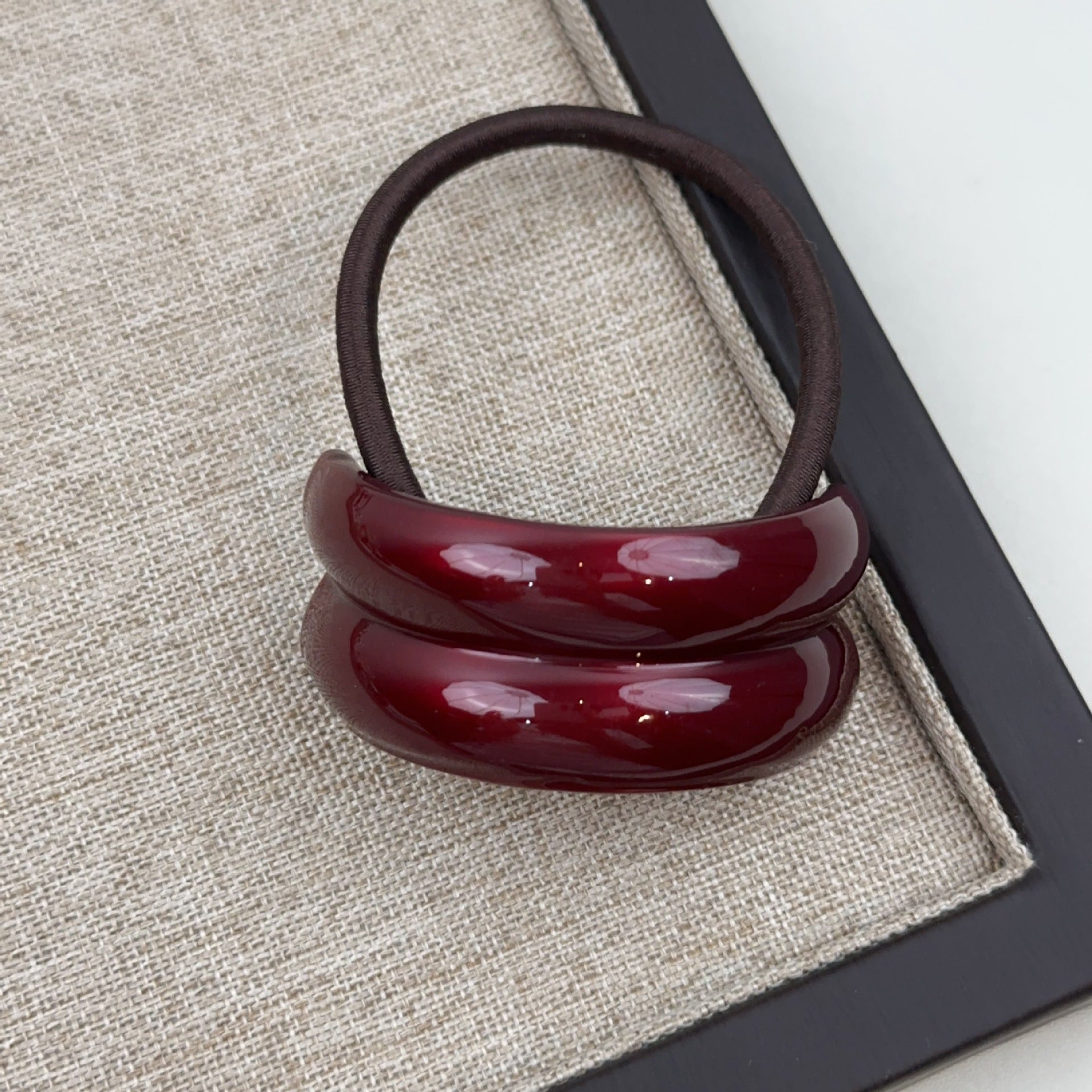 Acrylic White Green Red Beige Brown Hair Band Rubber Band Hair Accessories For Women Kids Secondary image