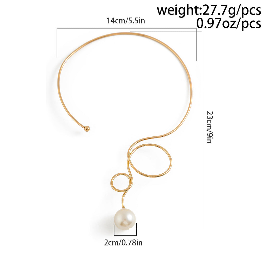 Bow Pearl 18K Gold Hasli Choker Necklace For Women Bulk
