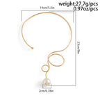 Bow Pearl 18K Gold Hasli Choker Necklace For Women Bulk
