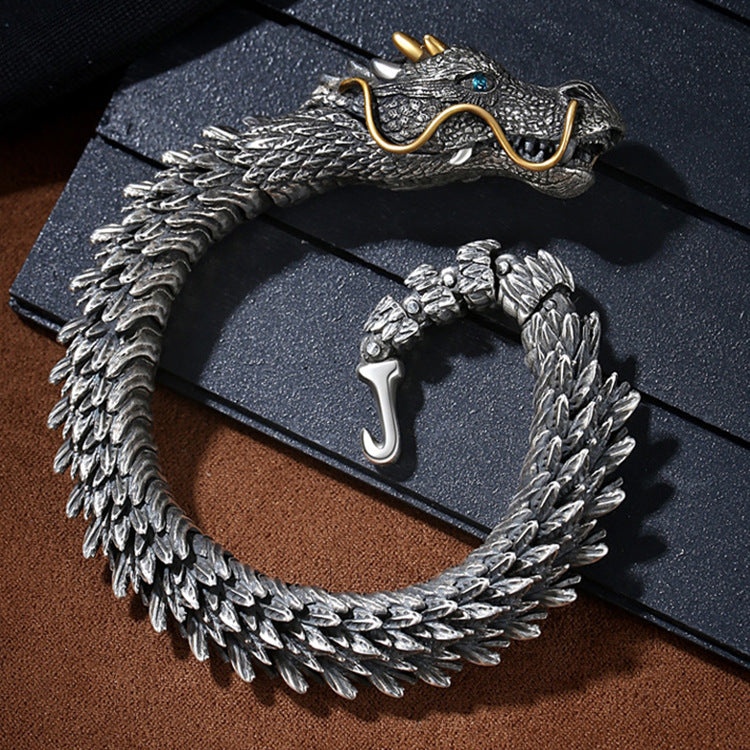 Dragon Bone Cubic Zirconia Silver Anti Tarnish Bracelet Women Men Bulk