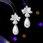 Floral Flower 18K Gold Plated Blue Yellow Pink Crystals Copper Drop Dangler Earrings For Women