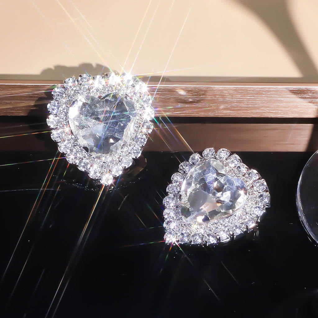 Heart Love Rhinestone Crystal Stud Earring For Women Bulk