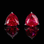 Designer Trillion Cut Silver Plated CZ Copper Stud Earrings Wholesale