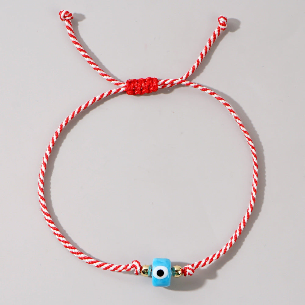 Multi Color Evil Eye Sqaure  Beads Bracelet Wrist Wear For Women Bulk