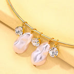 Designer Pearl & CZ Gold Silver Plated CZ Copper Choker Necklace Bulk