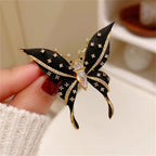 Black Premium Butterfly Gold Plated CZ Copper Anti Tarnish Brooch Bulk