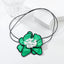 Flower Colorful Pink Green White With Black Boarder Cloth Necklace For Women