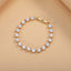Wholesale Classic Round Cut Gold Silver CZ Anti Tarnish Copper Bracelet
