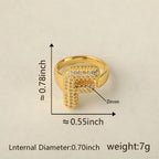 All Initial Letter Alphabets CZ Gold Anti Tarnish Adjustable Ring Bulk