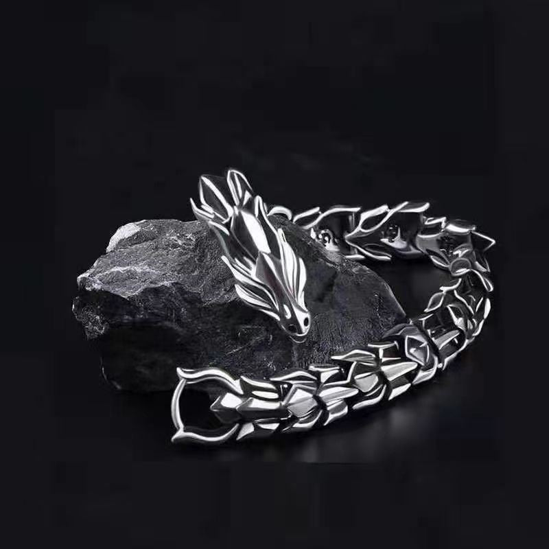 Dragon Head 18K Gold Silver Bracelet For Men Bulk