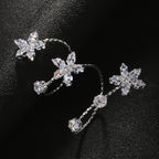 Flower 18K Gold Silver Solitaire Anti Tarnish Adjustable Ring Bulk