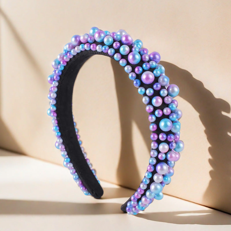 Multi Color Pearl Purple Blue Hair Band Hair Accessories Kids Bulk Main image