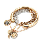 Designer Dual Tone Charm Gold Silver Plated Beads Bracelet Wholesale